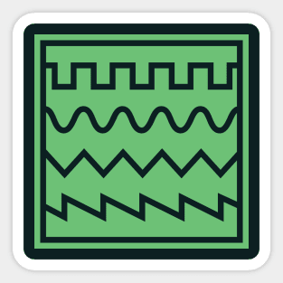 Synthesizer Waveforms Green Sticker